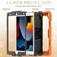 thumbnail image 5 of XYX For iPad 9th/8th/7th Generation 10.2 inch Case, 3in1 Heavy Duty Shockproof Tablet Case with Stand, Shoulder Strap, Orange, 5 of 7