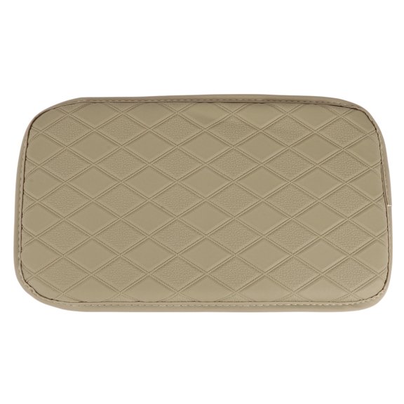 Car Center Console Cover Center Console Cushion with Storage Bag 11.81"x7.09"x0.59" Beige Nappa Leather
