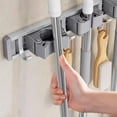 thumbnail image 4 of ¡Campaña con descuento!Soporte para puerta, estante para madera y fregona, soporte para puerta, fregona sin perforación y soporte con 5 ganchos para garaje, 4 of 5