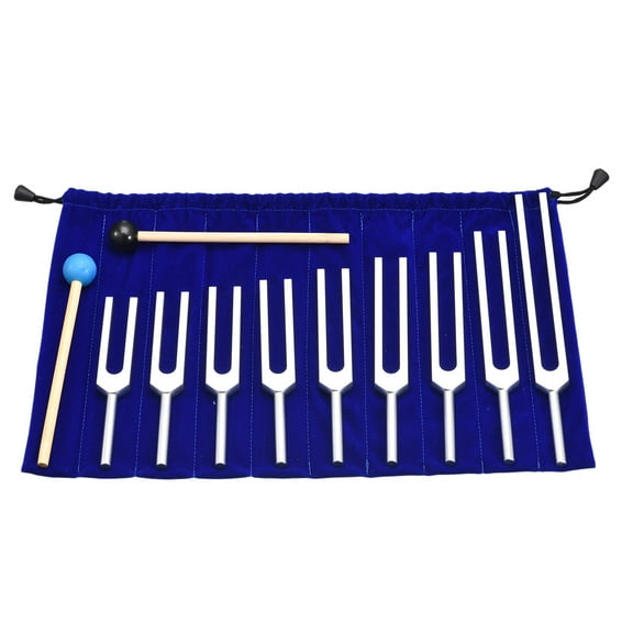 Uxcell Tuning Fork Set 9 Pcs Tuning Forks Aluminium Alloy for Instrument Treatment, Yoga Sound Testing