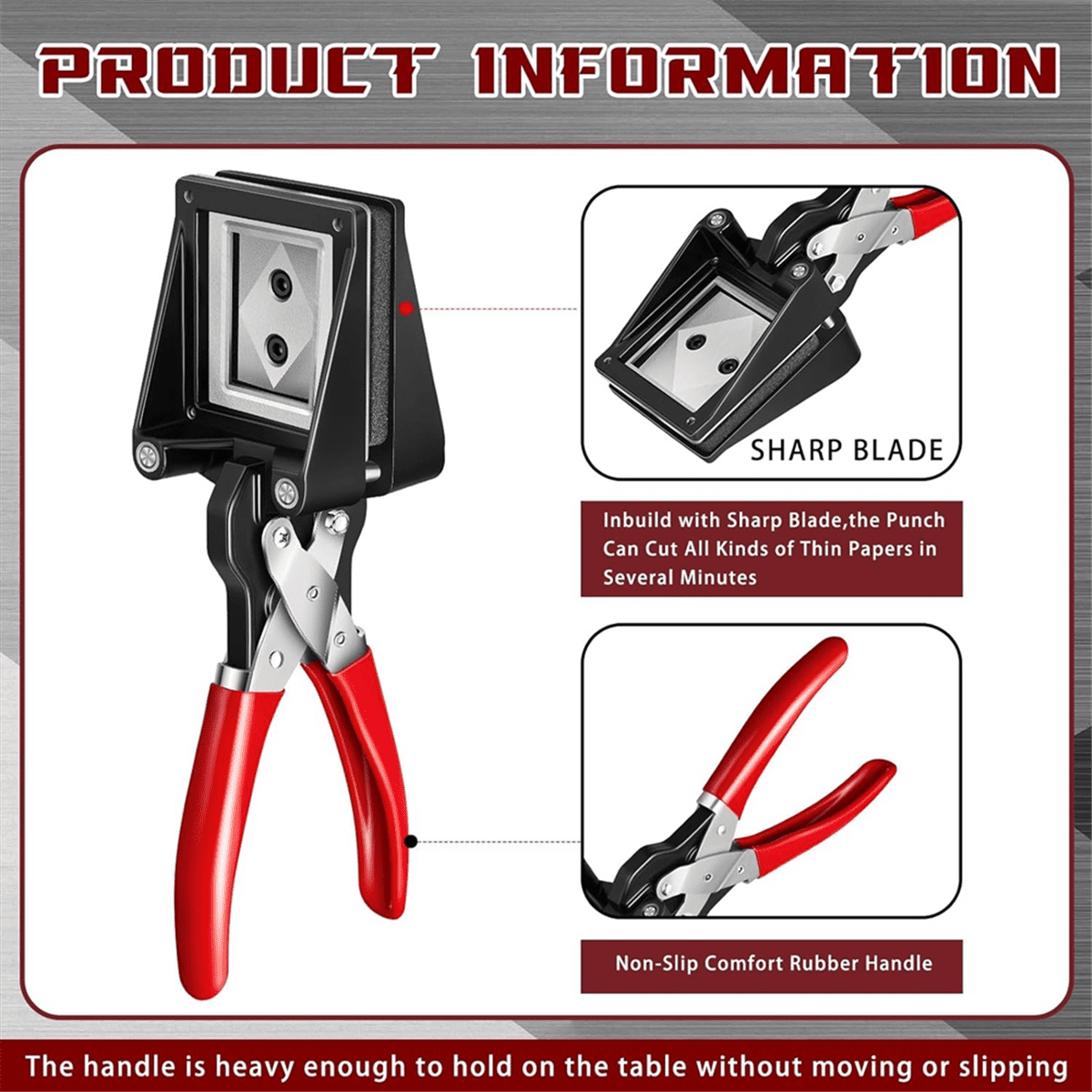 Handheld Passport Photo Cutting Machine Photo ID Die Cutting Machine Hole Punch Suitable for Office(1.4 Inch X 1.8 Inch)