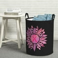 thumbnail image 3 of DouZhe Waterproof Collapsible Large Laundry Baskets, Sunflower Breast Cancer Awareness Prints Circular Hamper with Handles, 3 of 7