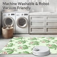 thumbnail image 5 of ODIKA 8'x10' Machine Washable Non-Slip Area Rug, Interlocking Letter Garden with Petal Motifs and Leaf Accents High Traffic Rug with Pad, Green, 687872, 5 of 8