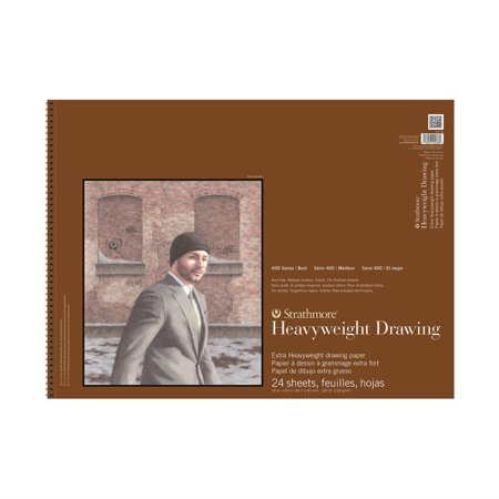 UPC: 0012017440380 | Strathmore 400 Series Heavy Weight Spiral Bound Drawing Pad  24 Sheets  18×24  Cream