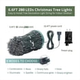 thumbnail image 2 of Luces para Árbol de Navidad, IP65, A Prueba de Agua, 16 Líneas, 8 Modos, , Decoraciones para Interiores, Enchufe Estadounidense, Coloridas, 280 L, 2 of 5