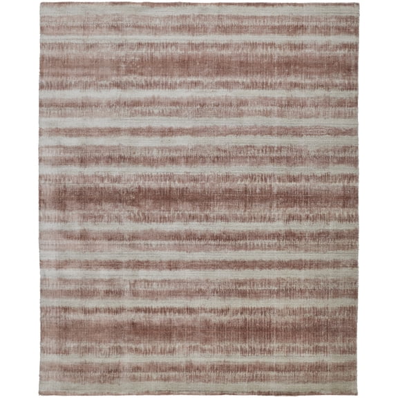 Feizy Mackay Transitional Stripes, Tan/Ivory/Pink, 5' x 8' Area Rug Sheen Fade Resistant Casual Floor Rug for Living room Bedroom