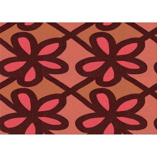 Ahgly Tapis Rectangulaire Lavable en Machine Intérieur Transitionnel Rouge Bordeaux, 5 Pieds x 7 Pieds