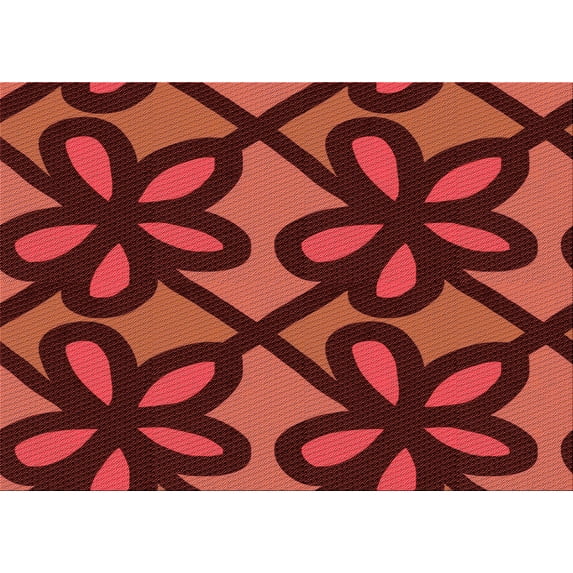 Ahgly Company Machine Washable Indoor Rectangle Transitional Maroon Red Area Rugs, 2' x 4'