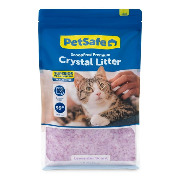 Arena para gatos PetSafe, sin cuchara, de cristal, control de olores, bolsa de 3,6 kg
