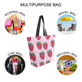 thumbnail image 7 of FORMRS Womens Canvas Tote Bag with Zipper Inner Pocket Shoulder Handbag, Cartoon Strawberry, 7 of 7