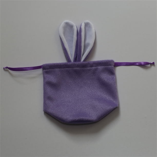 Ears Velvet Bags Easter Decor Bunny Drawstring Velvet Bag Candy Packing Bag Gift Bag With Cute Ear
