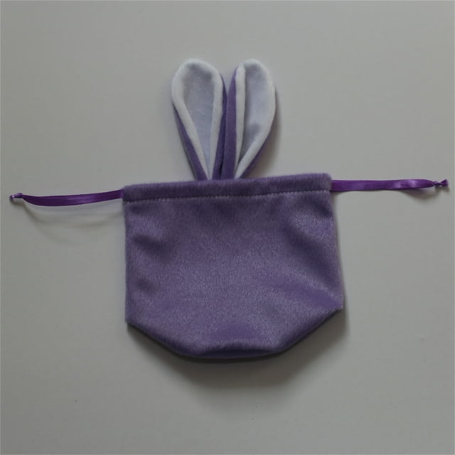 Yhmxh Décorations de Pâques, Œufs de Pâques, Sacs en Velours avec Oreilles, Sacs de Rangement en Velours avec Cordon, Sac Cadeau avec Oreilles Mignonnes Flannel Rabbit Bag