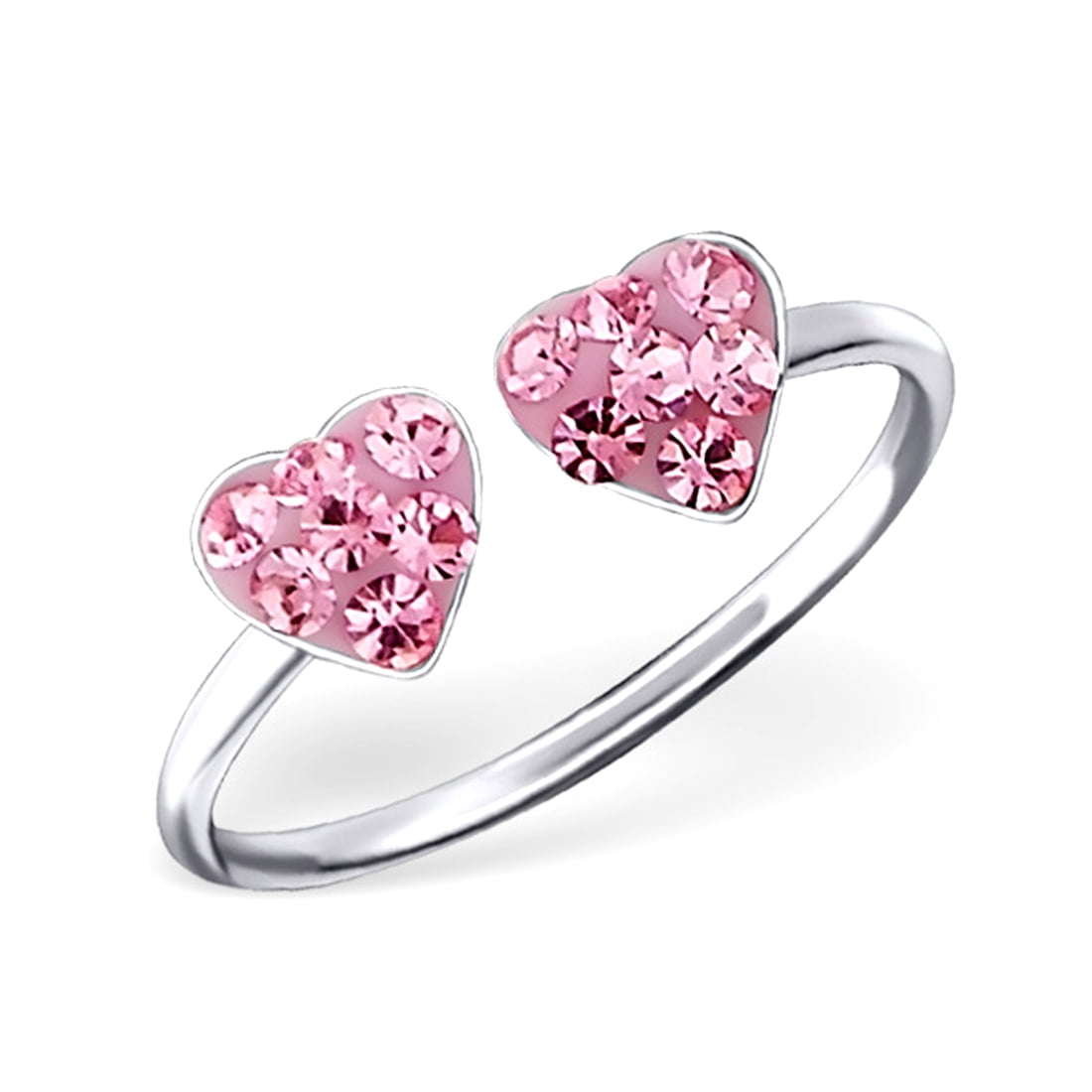 pink hearts adjustable ring