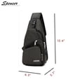 thumbnail image 3 of Spencer Men Crossbody Chest Backpack Messenger Shoulder Sling Bag Daypack with USB Charging for Travel (6.3*2.7*12.6inch, Black), 3 of 6