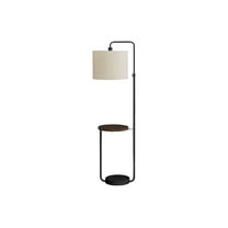 Lighting, 67"H, Floor Lamp, Usb Port Included, Black Metal, Ivory / Cream Shade, Contemporary