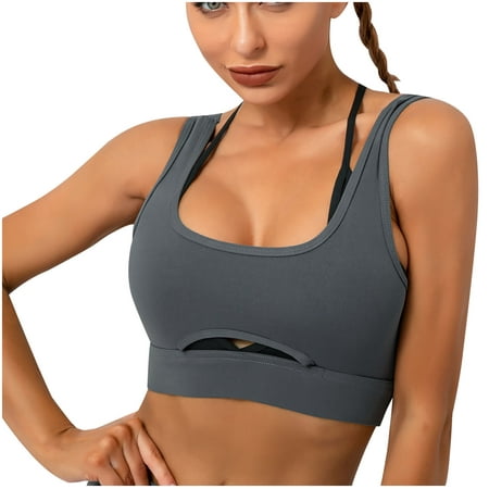 

Summer Tops for Women Crop Sports Underwear Yoga Wear Running Back Training Shock-proof Vest Breasted Bra Tunic Tops