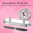 thumbnail image 6 of Matashi Highly Polished Chrome Plated Executive Globe Pen Desk Set – Elegant Home & Office Décor, 6 of 8