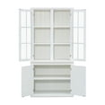 thumbnail image 2 of 75" Tall Pantry Cabinet, Modern Kitchen Hutch with 4 Doors, Adjustable Shelves, Countertop, Wood Display Cabinet, Cupboard for Living Room, Hallway, 2 of 9