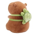 thumbnail image 3 of 40cm Relaxed Capybara Plush Toy - Brown Water Rodent Stuffed Animal with Tiny Green Turtle Riding on Back, 3 of 7