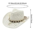 thumbnail image 2 of Fgnfyis Women Men Summer Western Cowboy Hat Shapeable Straw Sun Hat with Hollow Design for Outdoor Activities Beige One Size, 2 of 3