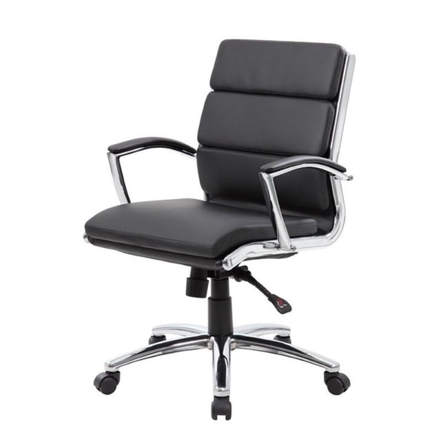 Boss Office CaressoftPlus Fauteuil de Direction à Dossier Mi-Haut Noir