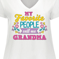 thumbnail image 4 of Inktastic My Favorite People Call Me Grandma with Flowers Women's Plus Size V-Neck T-Shirt, 4 of 5