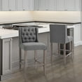 thumbnail image 4 of Set of 2 Tufted Armless Bar Stool HighChair Living Room Grey, 4 of 10