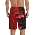 thumbnail image 4 of Lsque Abstract Red Textured Canvas Mens Sleep Pajama Shorts,Short Pajama Pants, Cotton Ultra-Soft Knit-3X-Large, 4 of 9