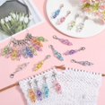 thumbnail image 4 of 1 Box 24Pcs Crochet Stitch Markers Knitting Stitch Marker Charms Small Acrylic Colorful Bead Charm Removable Lobster Claw Clasp Locking Marker for Knitting Weaving Sewing Supplies DIY Craft, 4 of 6