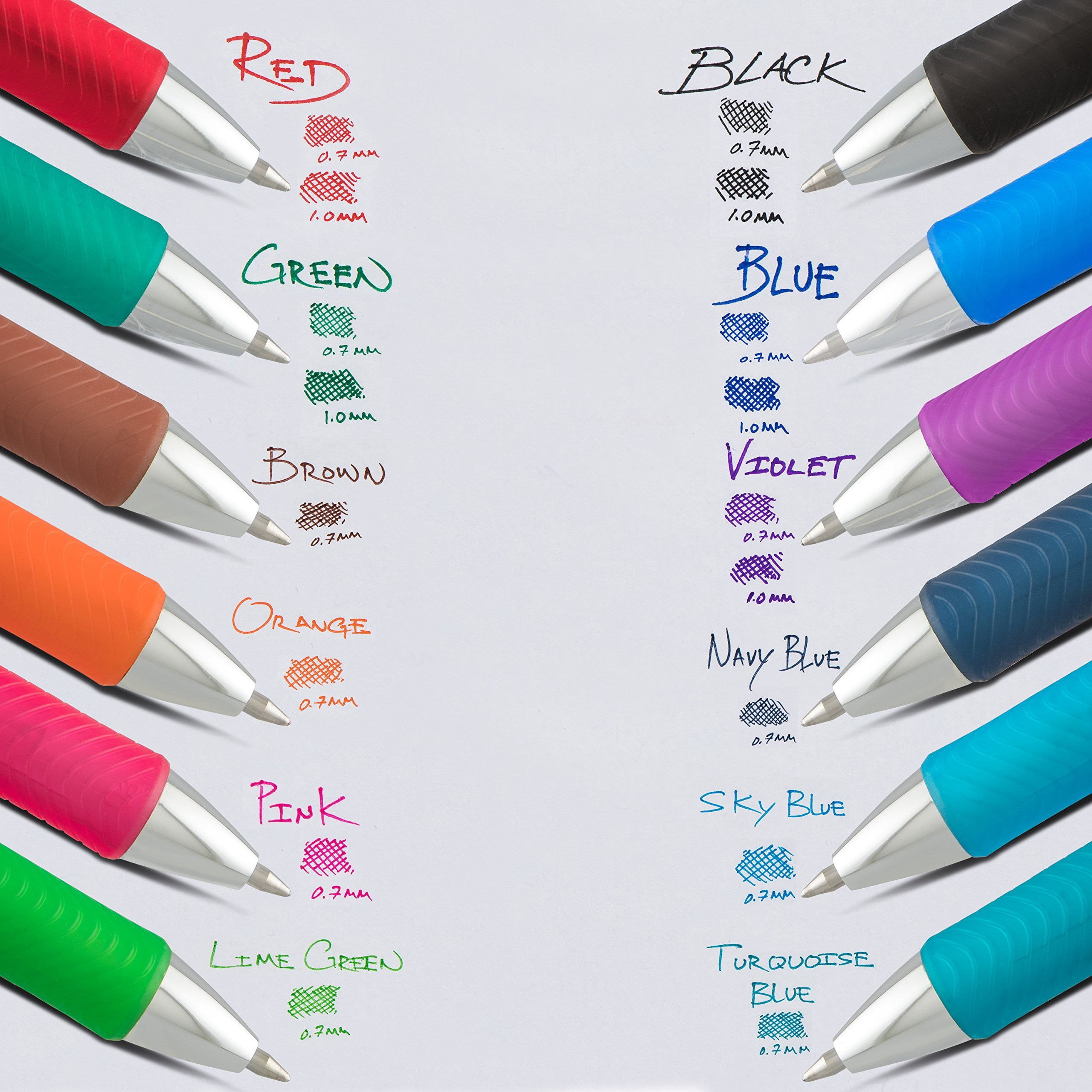 Pentel Gel Ink Pen, Retractable Gel Pen, Bold Point, Metal Tip, Green Ink, Box of 12 (BL80-D) 12 Pack 1.0mm