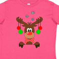 thumbnail image 4 of Inktastic Cute Christmas Reindeer with Red Nose, Ornaments and Bow Tie Boys or Girls Toddler T-Shirt, 4 of 5
