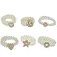 thumbnail image 1 of Ceinture Mince pour Femmes, Mode, Cœur Étoilé en Strass, Fausse Perle, Taille Élastique, 1 of 8