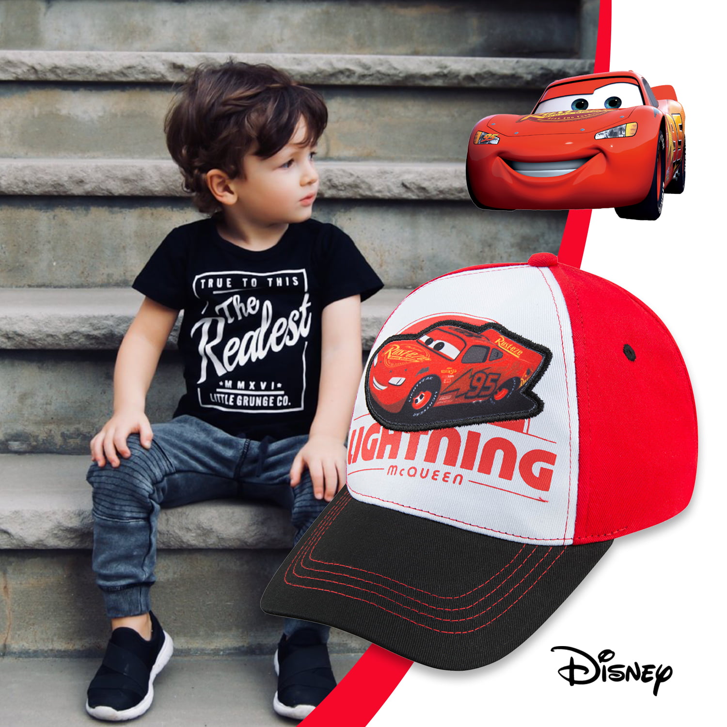 Disney Boys 2 Pack Cars Lightning McQueen Baseball Cap, Kids Ages 2-7