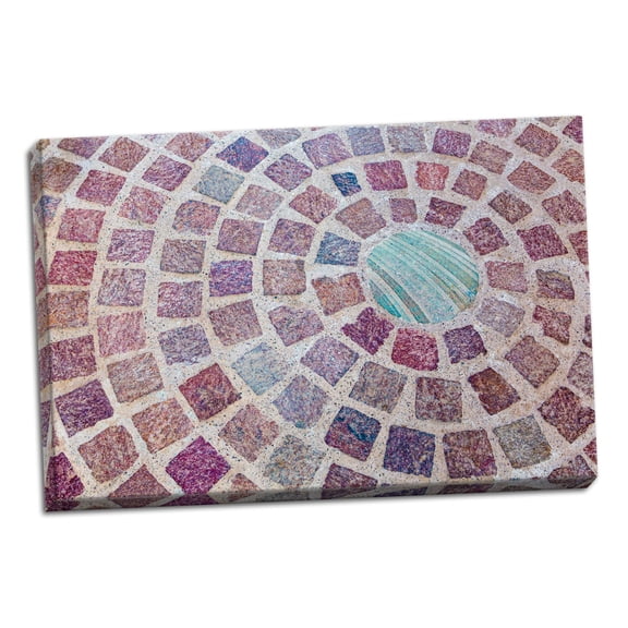 Gango Home Decor Circular Bricks by Kathy Mahan (Ready to Hang); One 36x24in Hand-Stretched Canvas