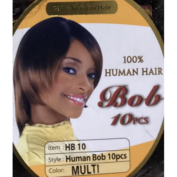 New Born Free Bob 10pcs Weaving 100% Human Hair -( Color # Multi ) item :HB 10