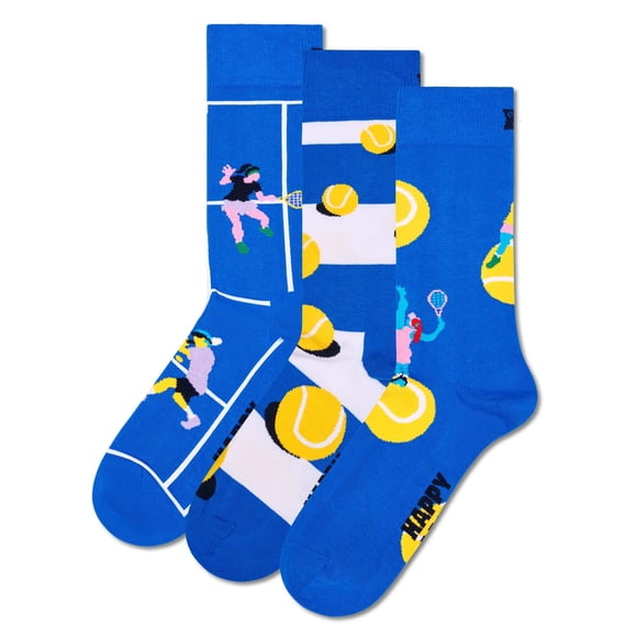 Happy Socks 3 pack unisex socks, gift box, mixed colours Tennis 41-46 (UK 7,5-11,5)