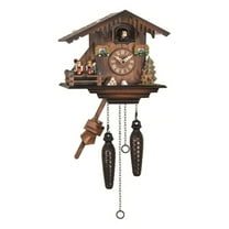 Quartz Cuckoo Clock Swiss house with music, turning dancers EN 424 QMT