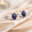 Blue Lapis Lazuli, variant on Silver Pink Round Gemstone Handmade Stud Earrings for Women - Bridal Wedding Jewelry