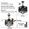 thumbnail image 2 of AFANQI 42" Invisible Ceiling Fan Light Crystal Chandelier Remote 3 Speed 3-Color LED, 2 of 10