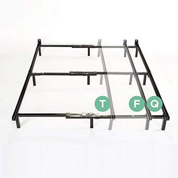 Zinus Adjustable Bed Frame – Compack 7 inch Platform Bed Frame for Box Spring and Mattress Set Adjustable Size Twin, Full, Queen – 3-in-1 Heavy Duty Metal Bed Frame, Tool-Free Assembly