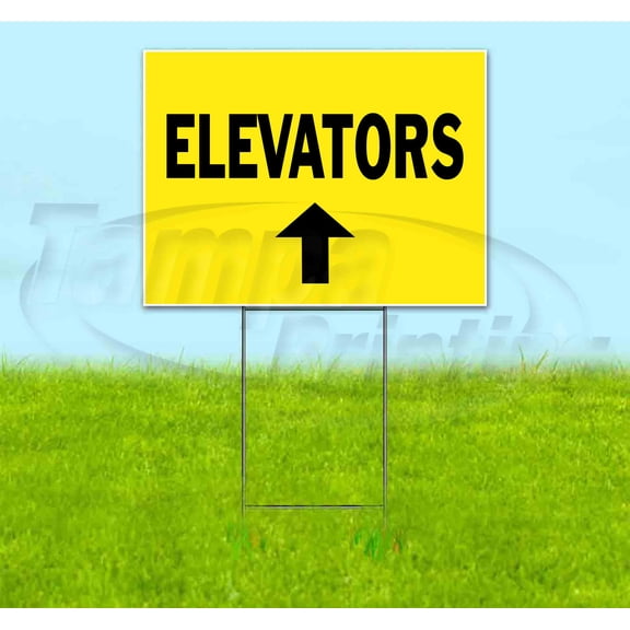 Elevators Up (18" x 24") Yard Sign, Includes Metal Step Stake