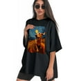 thumbnail image 3 of Plus Size Shirt for Women Black Tops for Women Short Sleeves Shirt for Women Dogs In The Night T Shirt Crewneck Shirt for Women XL, 3 of 5
