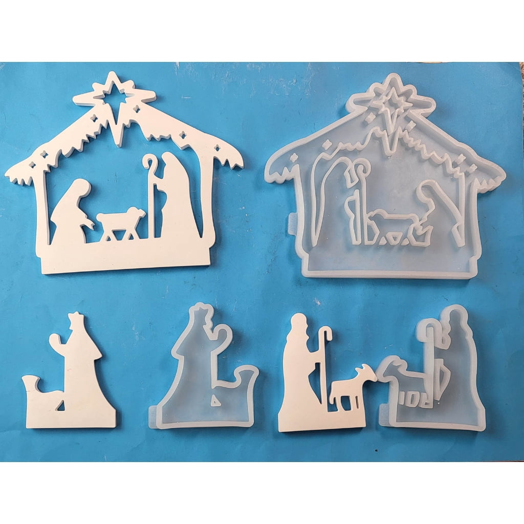 Geemin 3x Jesuses Baptism Candle Molds Castings Molds Silicone Mould Table Decorations