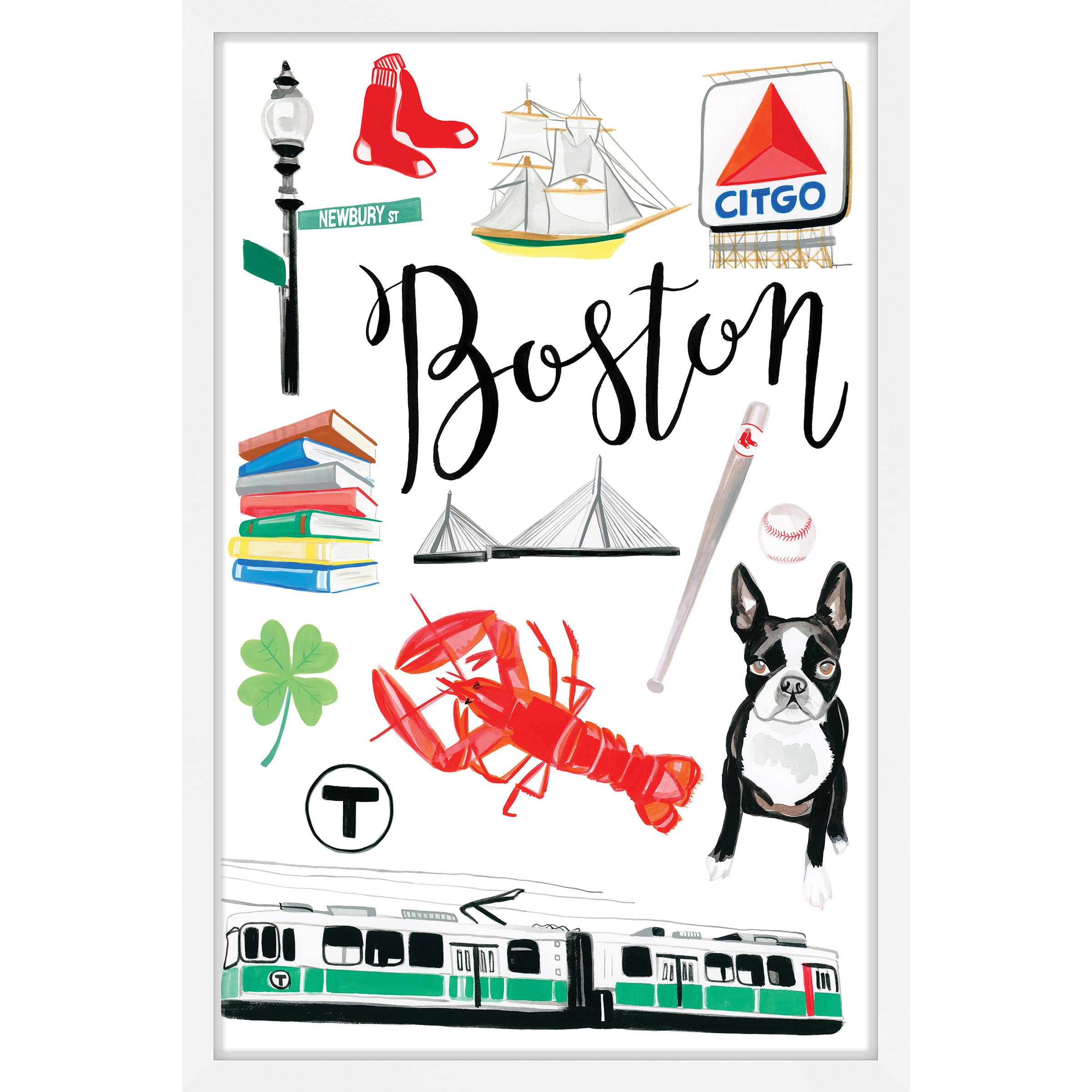 Marmont Hill "Boston Icons" by Molly Rosner Framed Painting Print