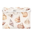 thumbnail image 7 of Yayeee Collapsible Cube Storage Bin with Lid Fabric Closet Decorative Basket with Handles, Red Watercolor Seashells, 7 of 7