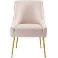 thumbnail image 6 of Contemporary Modern Urban Designer Dining Kitchen Room Side Dining Chair, Velvet Fabric Stainless Steel Metal, Pink, 6 of 6
