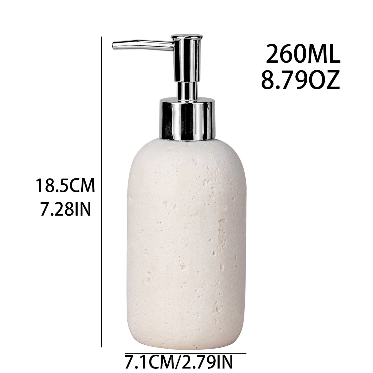 Hand Soap Dispenser with Stainless Steel Pump, for Bathroom and Kitchen, Luxury Farmhouse, Boho & Zen Style, Sandstone Finish, Rust Proof, Beige yellow