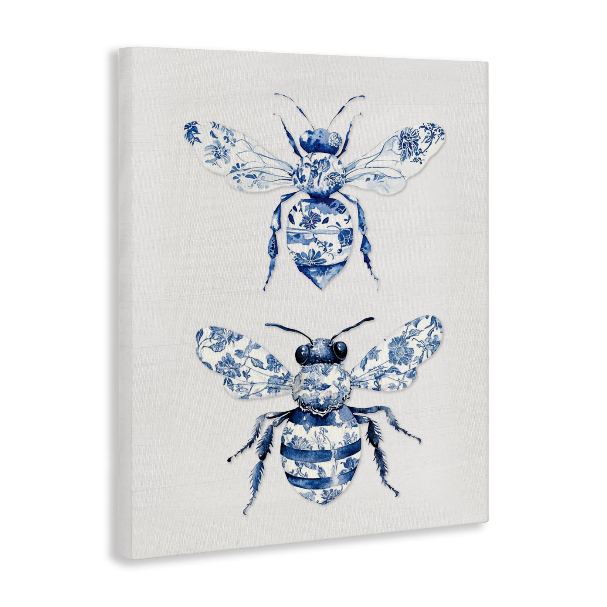 Toile Patterned Bees Canvas Wall Art, design by Lettered and Lined