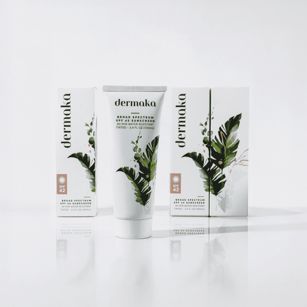 Dermaka Broad-Spectrum Sunblock SPF 42 Hydrating Water-Resistant 3.4 oz