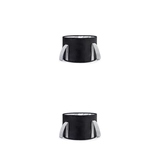 Minnieouse Bolsa de remojo de pies portátil para interiores Senderismo Viajes Plegable Cubo de baño de 5 capas Accesorios para el cuidado de la Negro Pequeña 2piezas